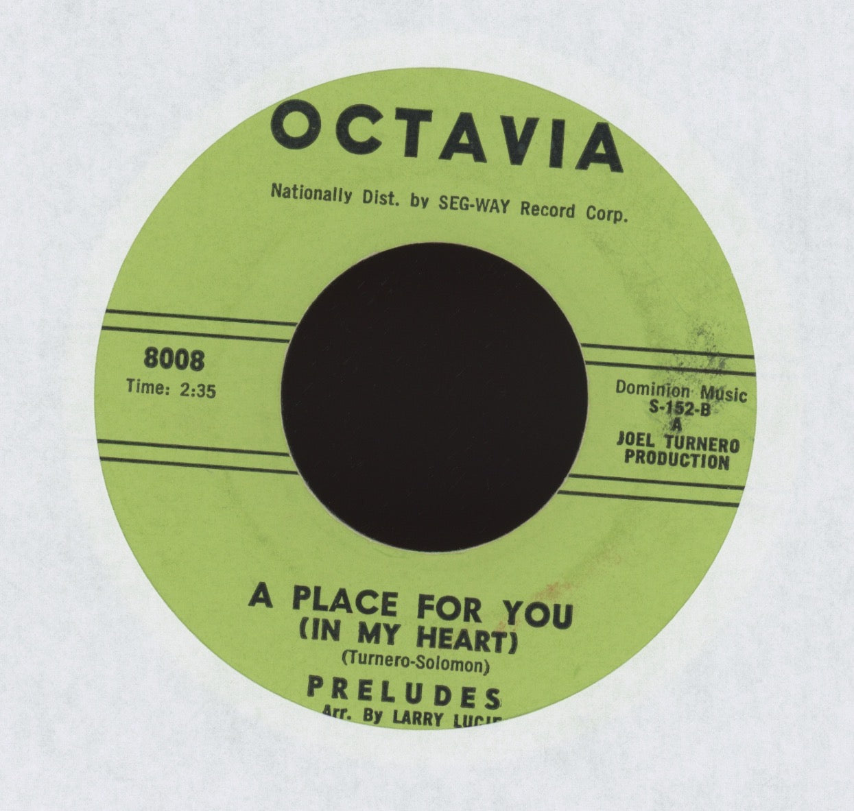 The Preludes - That Would Be So Good / A Place For You (In My Heart) on Octavia R&B Doo Wop 45