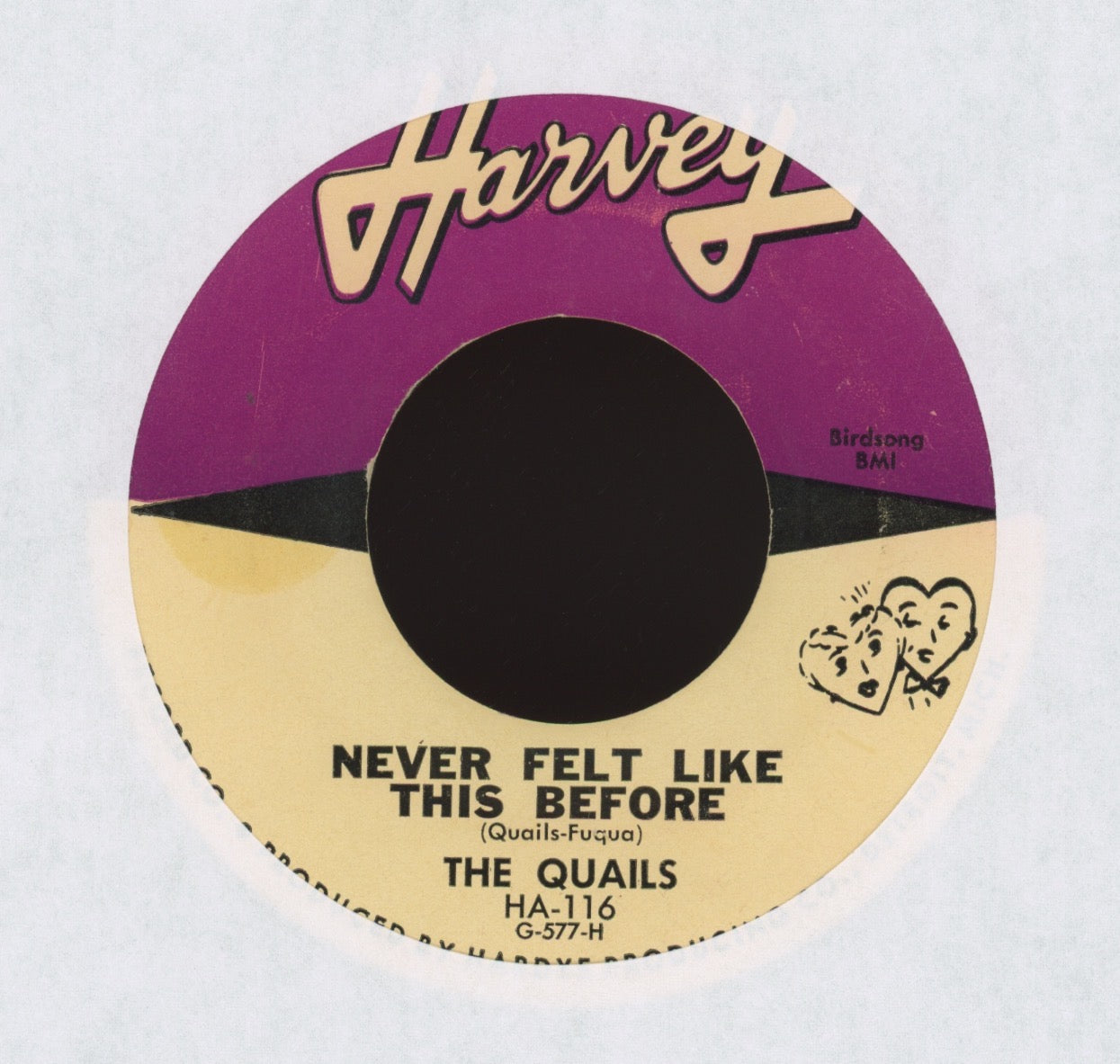 The Five Quails - My Love / Never Felt Like This Before on Harvey R&B Doo Wop 45