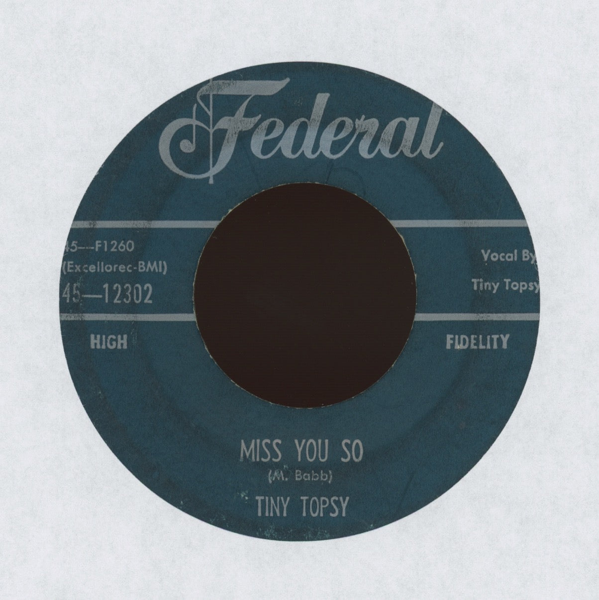 Tiny Topsy - Miss You So on Federal R&B 45
