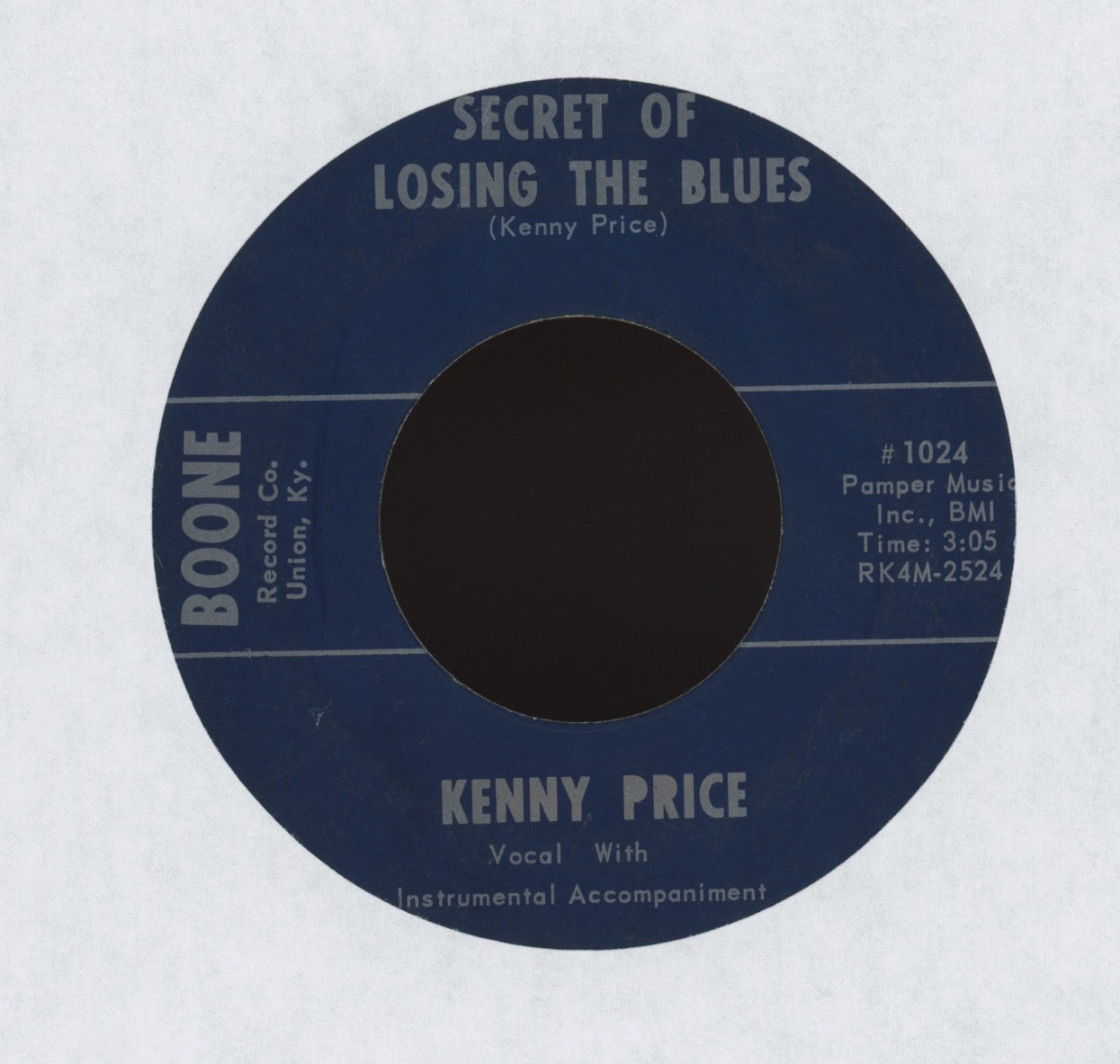 Kenny Price - Low And Lonely on Boone Rockabilly 45
