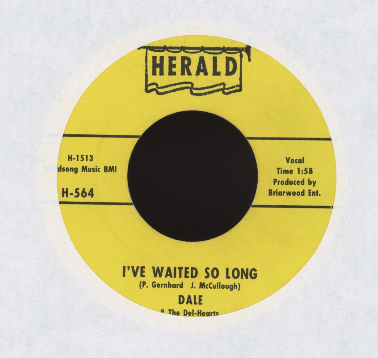 Dale And The Del-Hearts - I've Waited So Long on Herald R&B 45