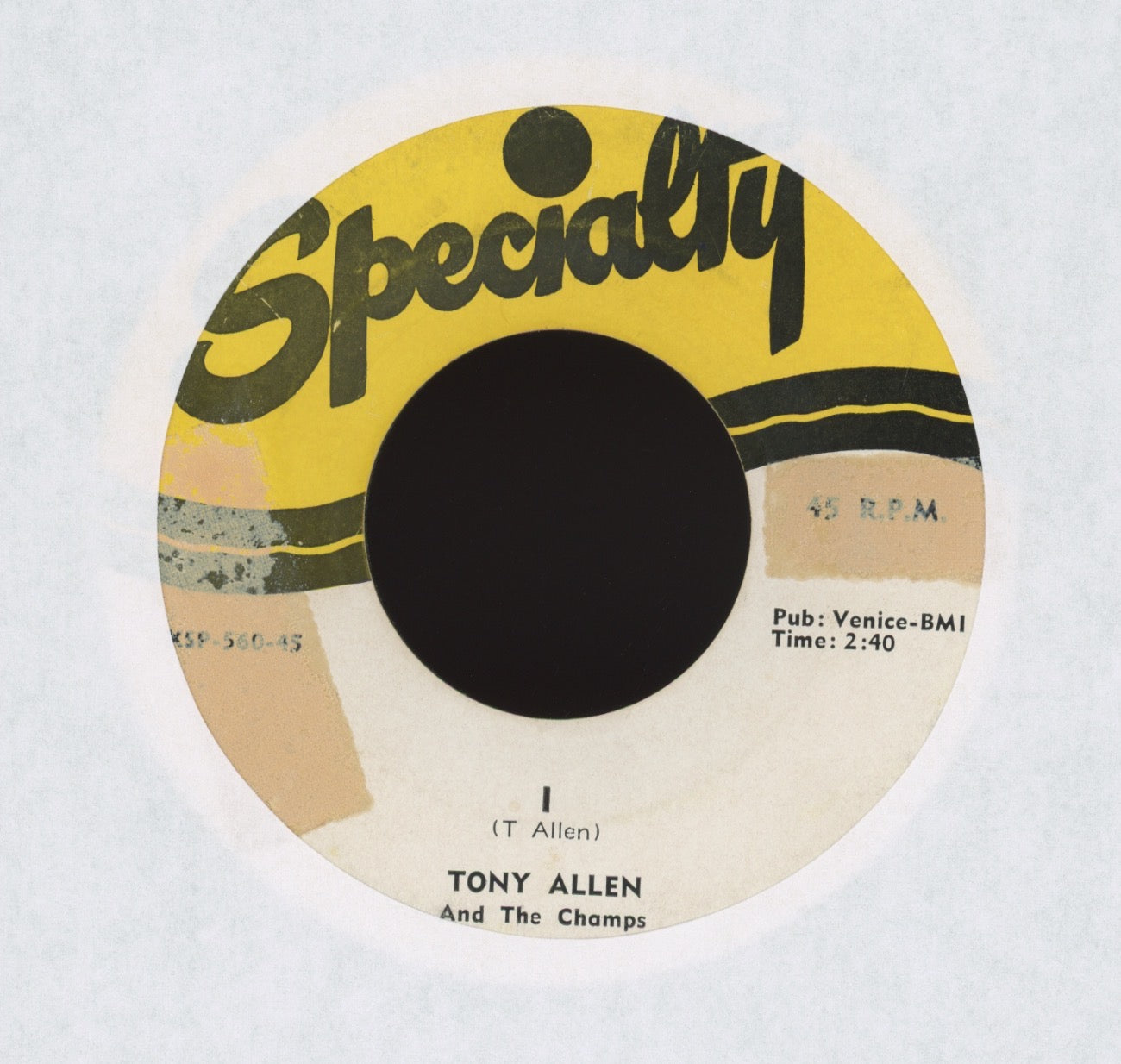Tony Allen & The Champs - Nite Owl on Specialty R&B Doo Wop 45
