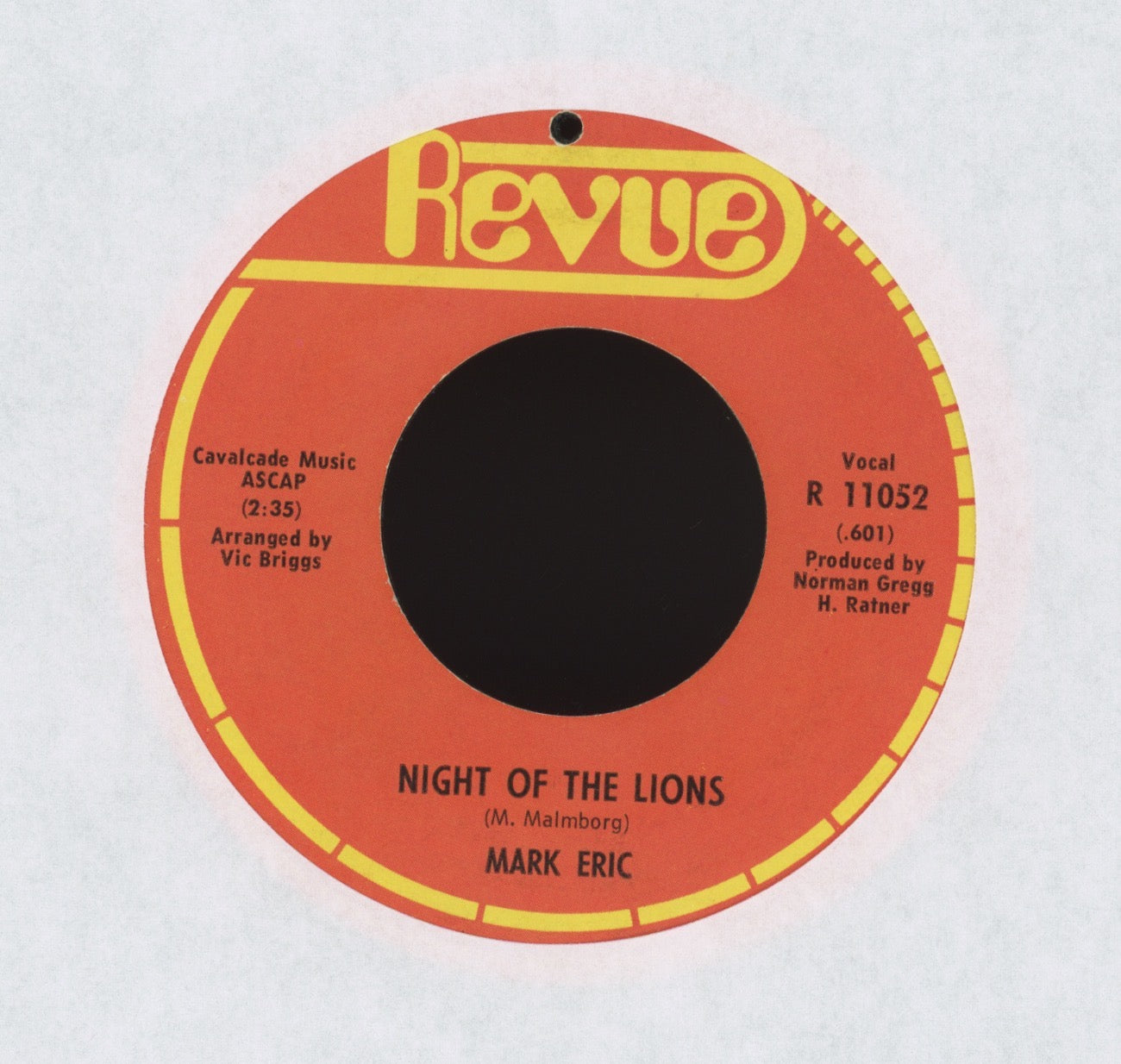 Mark Eric - Night Of The Lions on Revue Rock 45