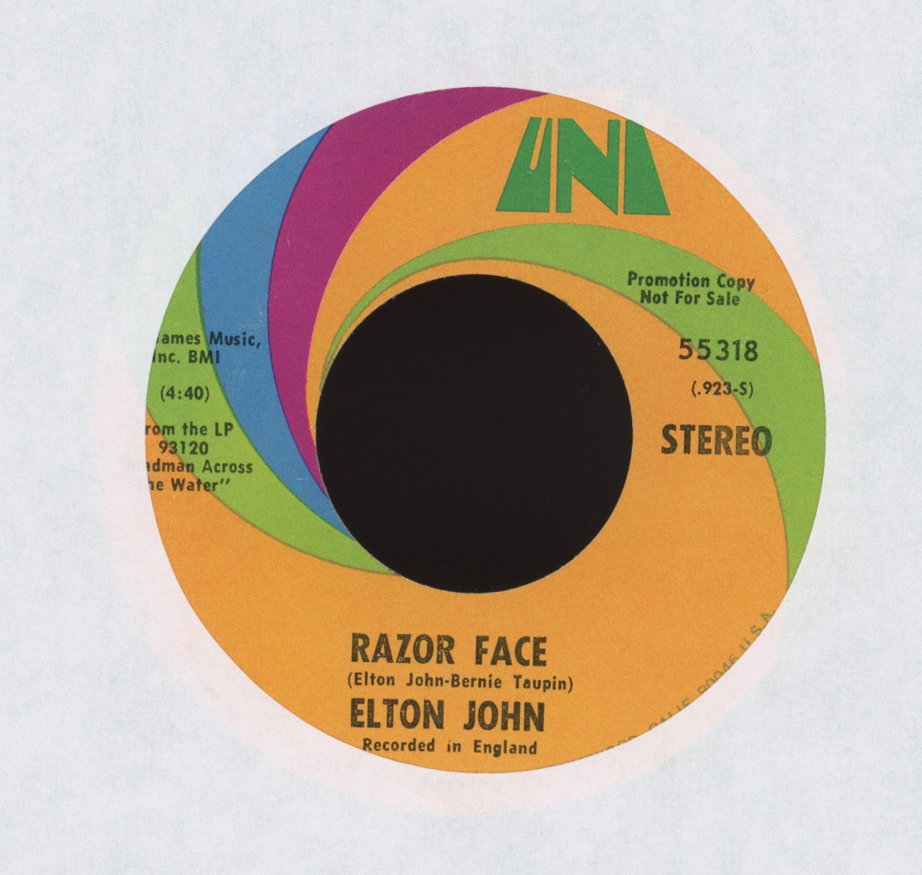 Elton John - Tiny Dancer on Uni Promo Rock 45