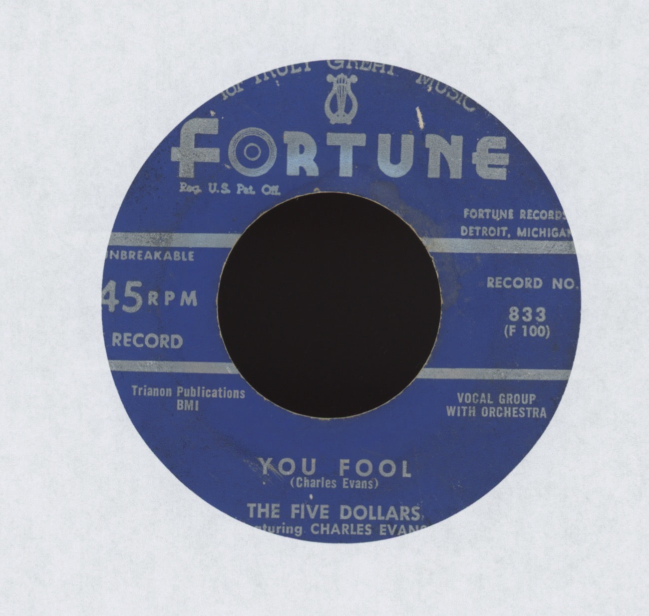 The Five Dollars - How To Do The Bacon Fat on Fortune R&B Doo Wop 45