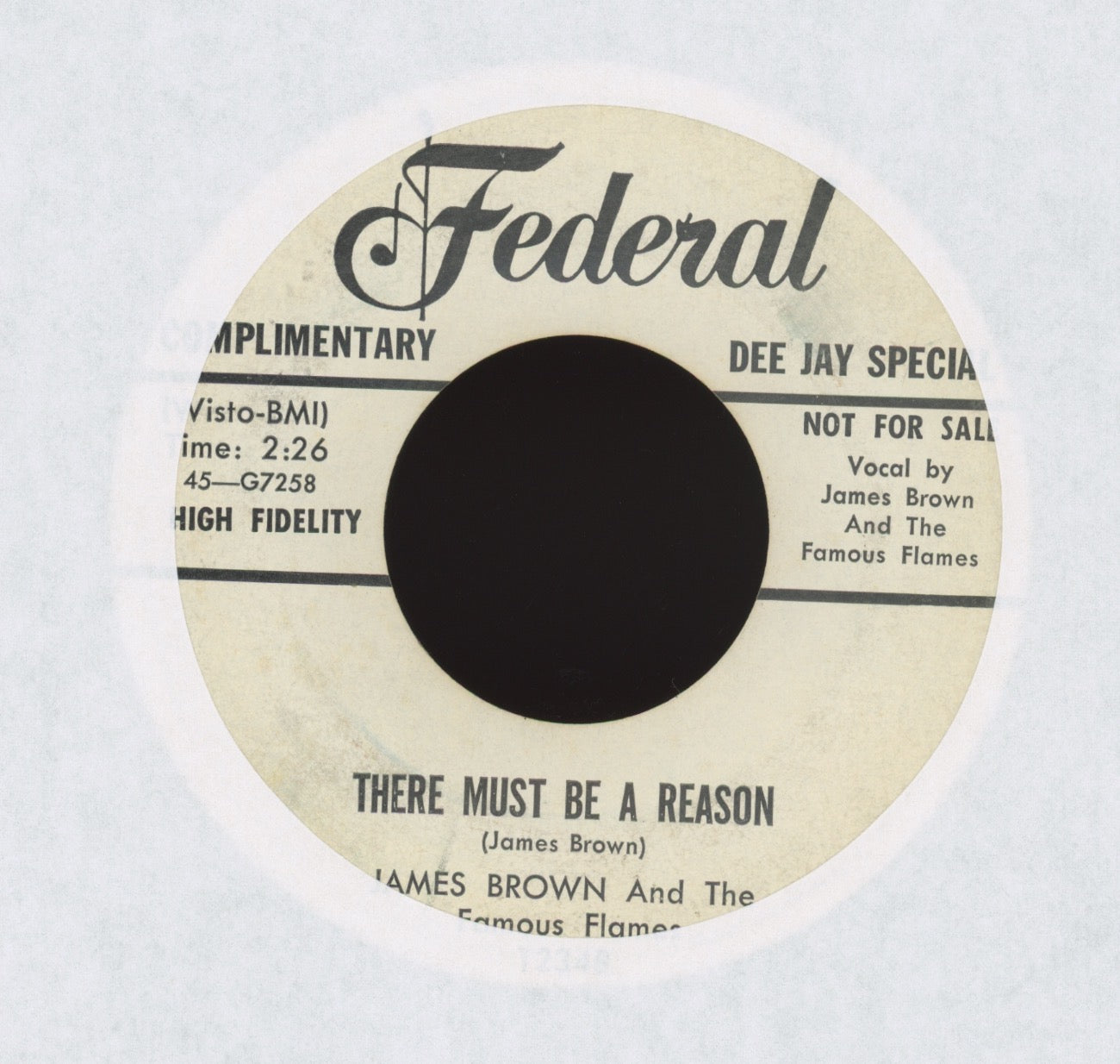 James Brown & The Famous Flames - I Want You So Bad on Federal Promo R&B 45