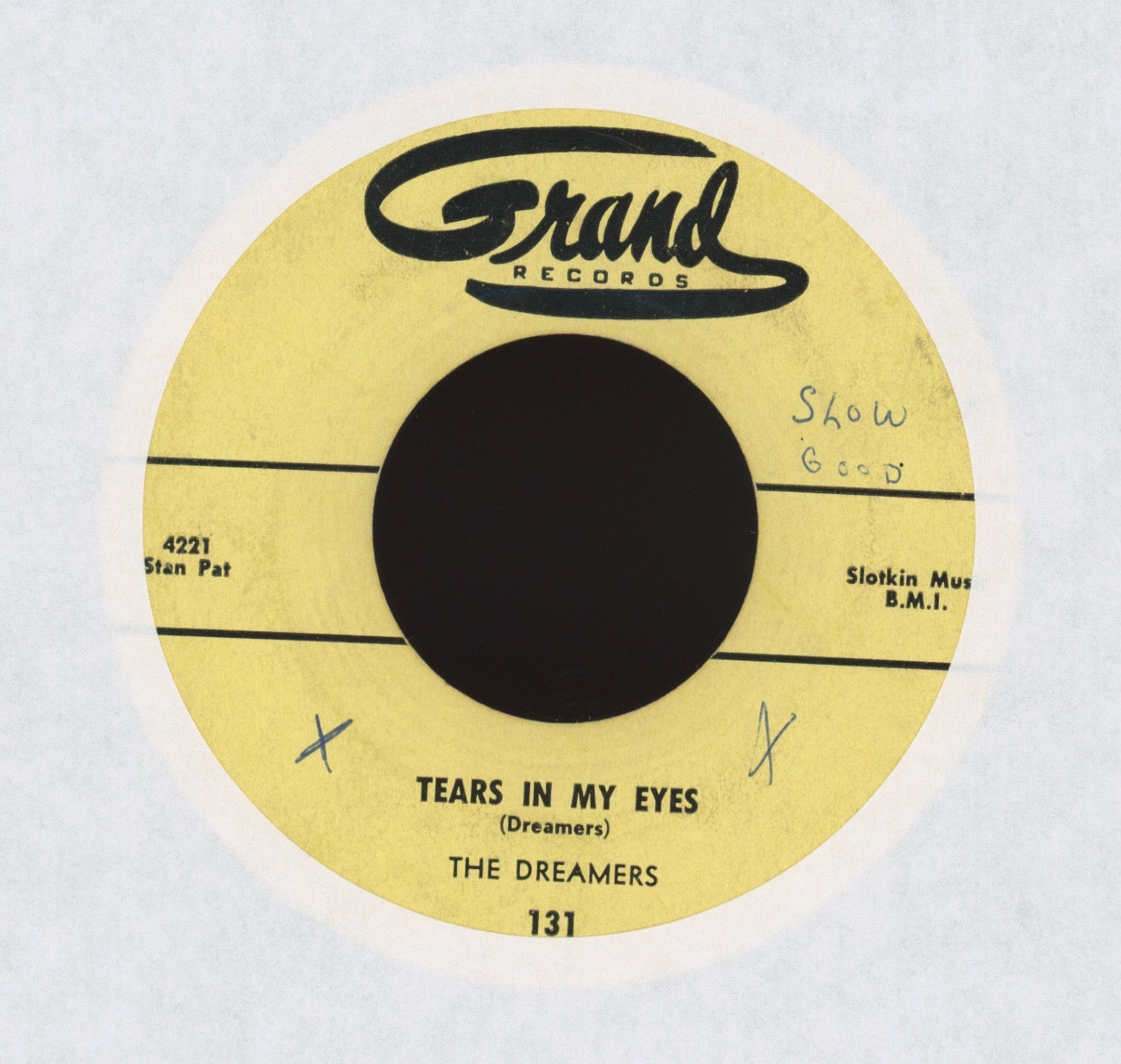 The Dreamers - Tears In My Eyes on Grand R&B Doo Wop 45