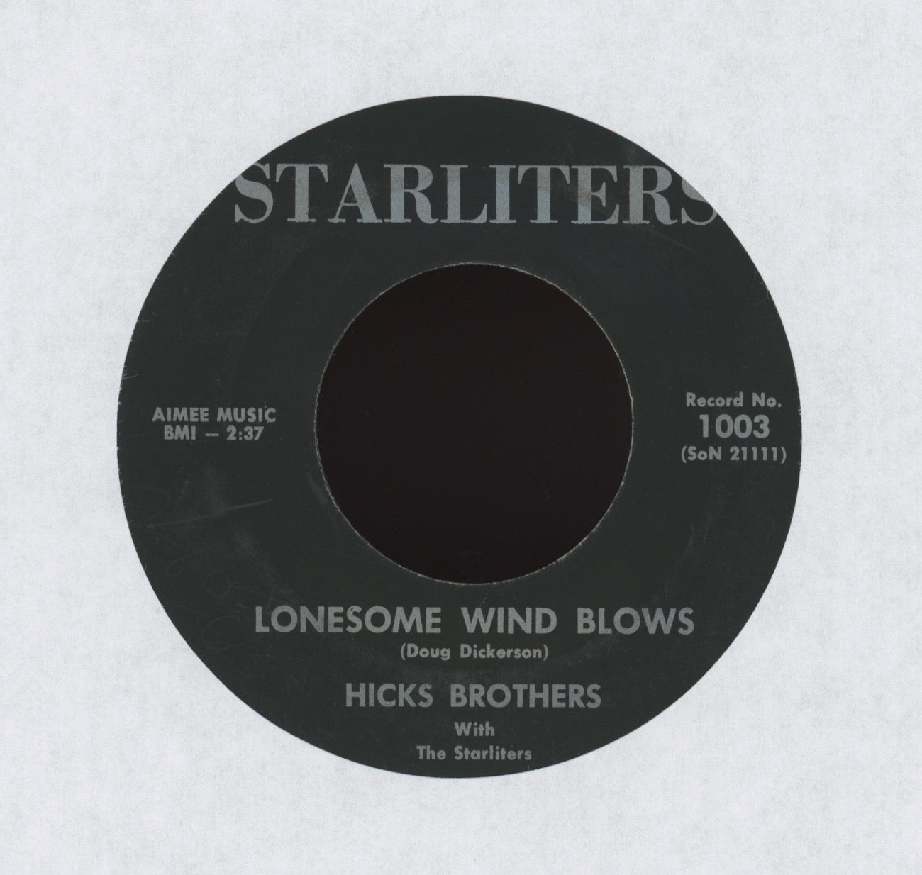 Hicks Brothers - Lonesome Wind Blows on Starliters Teen Popcorn 45