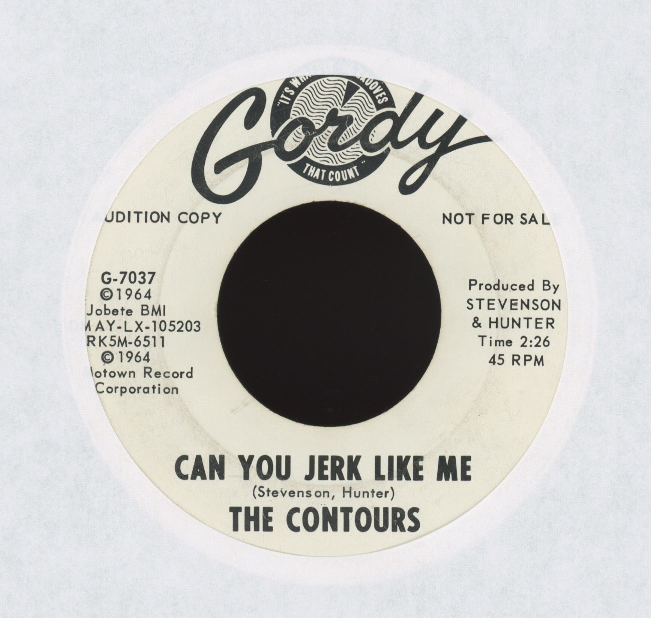The Contours - Can You Jerk Like Me on Gordy Promo Northern Soul 45