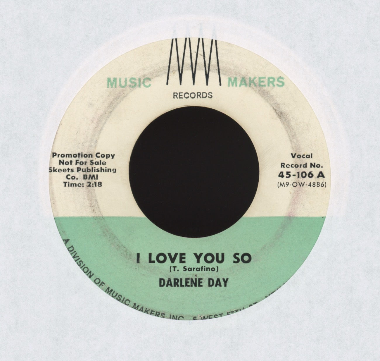 Darlene Day - I Love You So on Music Makers R&B Doo Wop 45