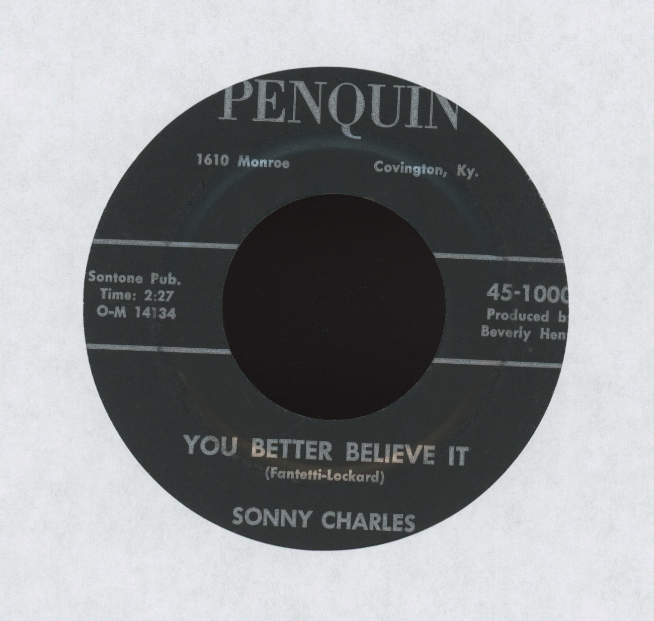 Sonny Charles - You Better Believe It on Penquin Teen Popcorn 45