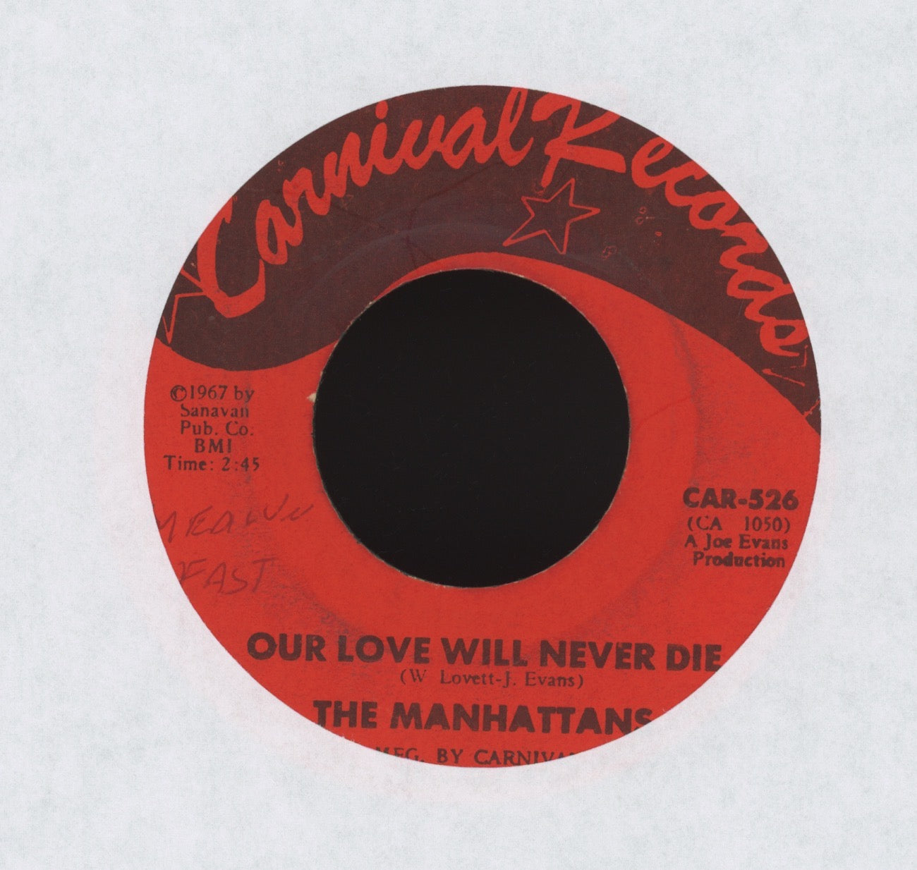 Manhattans - All I Need Is Your Love on Carnival Northern Soul 45