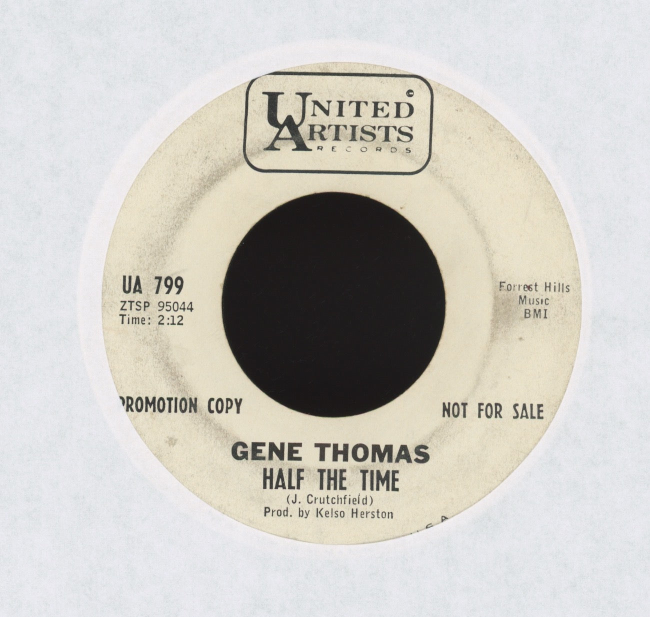 Gene Thomas - I'd Rather Not Talk About It on UA Promo Northern Soul Popcorn 45