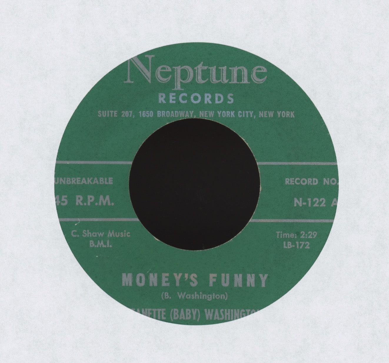 Baby Washington - Money's Funny on Neptune R&B 45