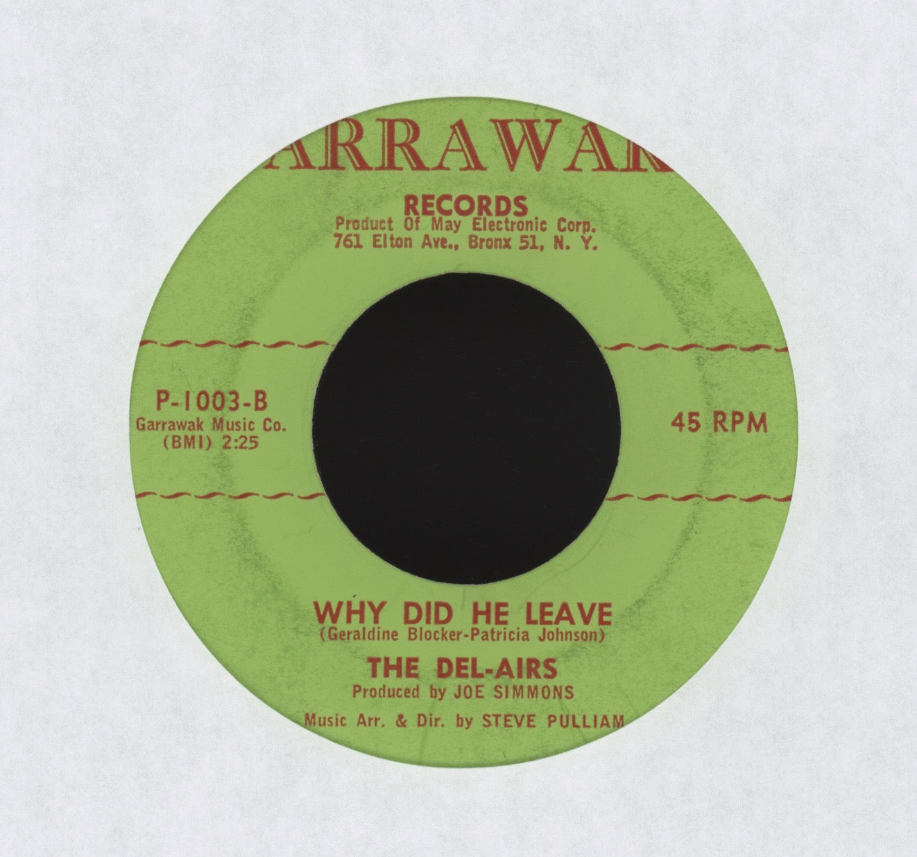 The Del-Airs - Why Did He Leave on Arrawak R&B Doo Wop 45