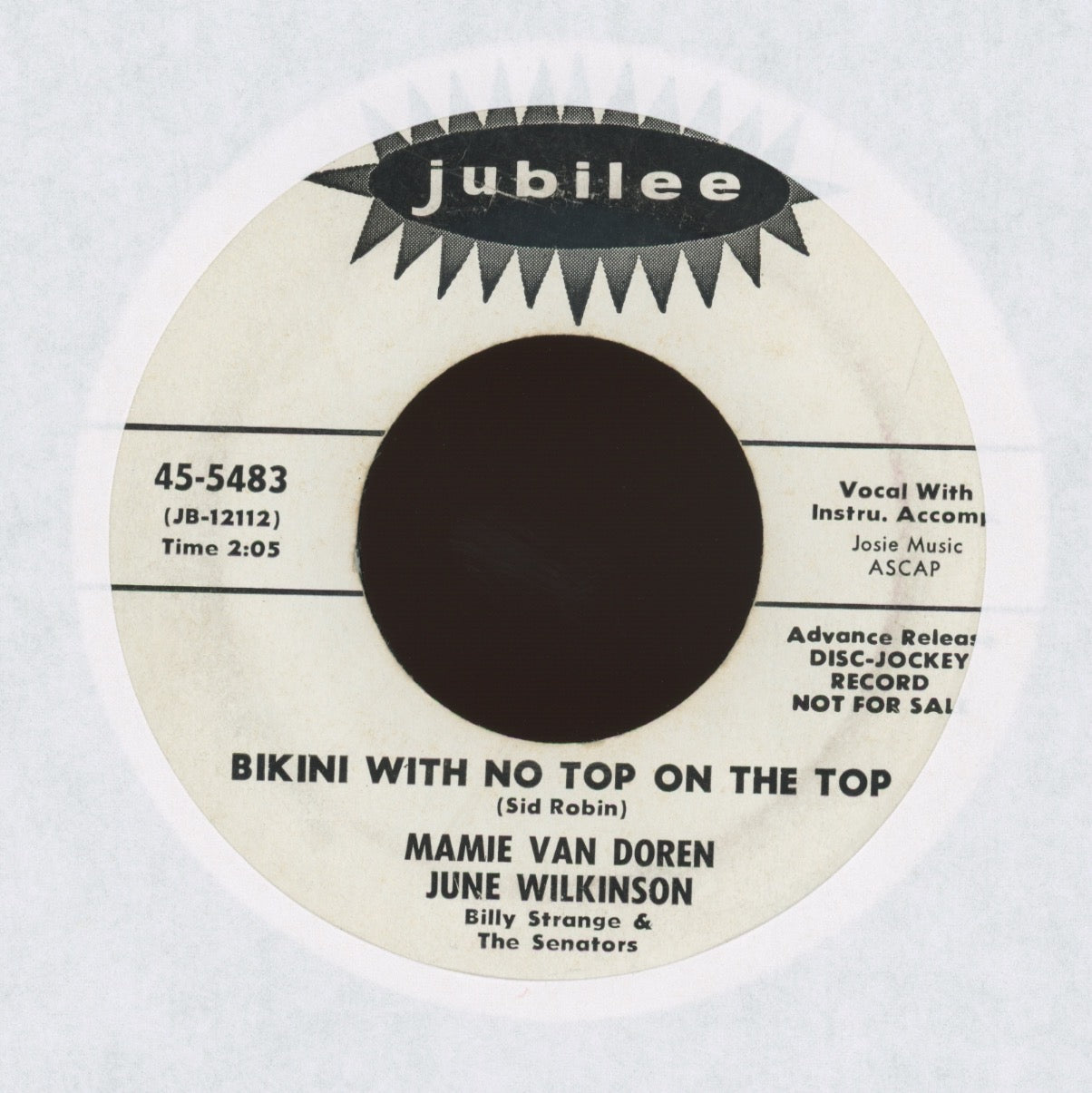 Mamie Van Doren & June Wilkinson - Bikini With No Top On The Top on Jubilee Promo Pop Rock 45