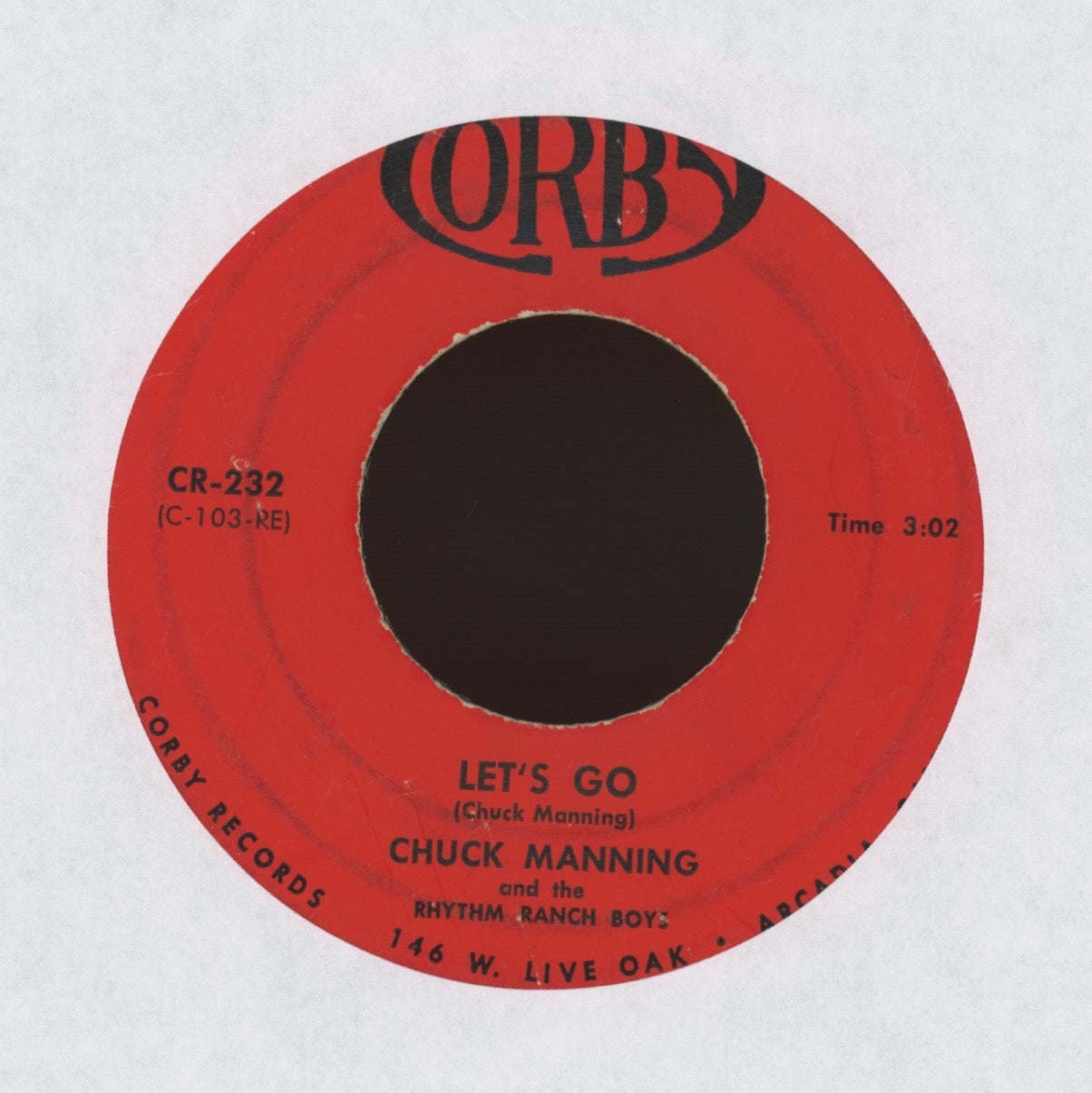 Chuck Manning & The Rhythm Ranch Boys - Let's Go on Corby Rockabilly Bop 45