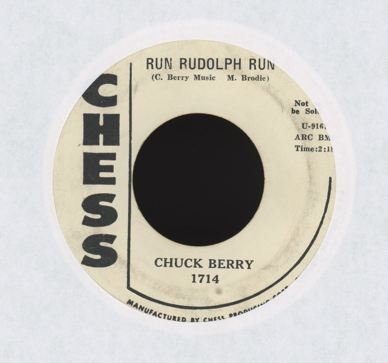 Chuck Berry - Run Rudolph Run on Chess Promo Xmas R&B Rocker 45