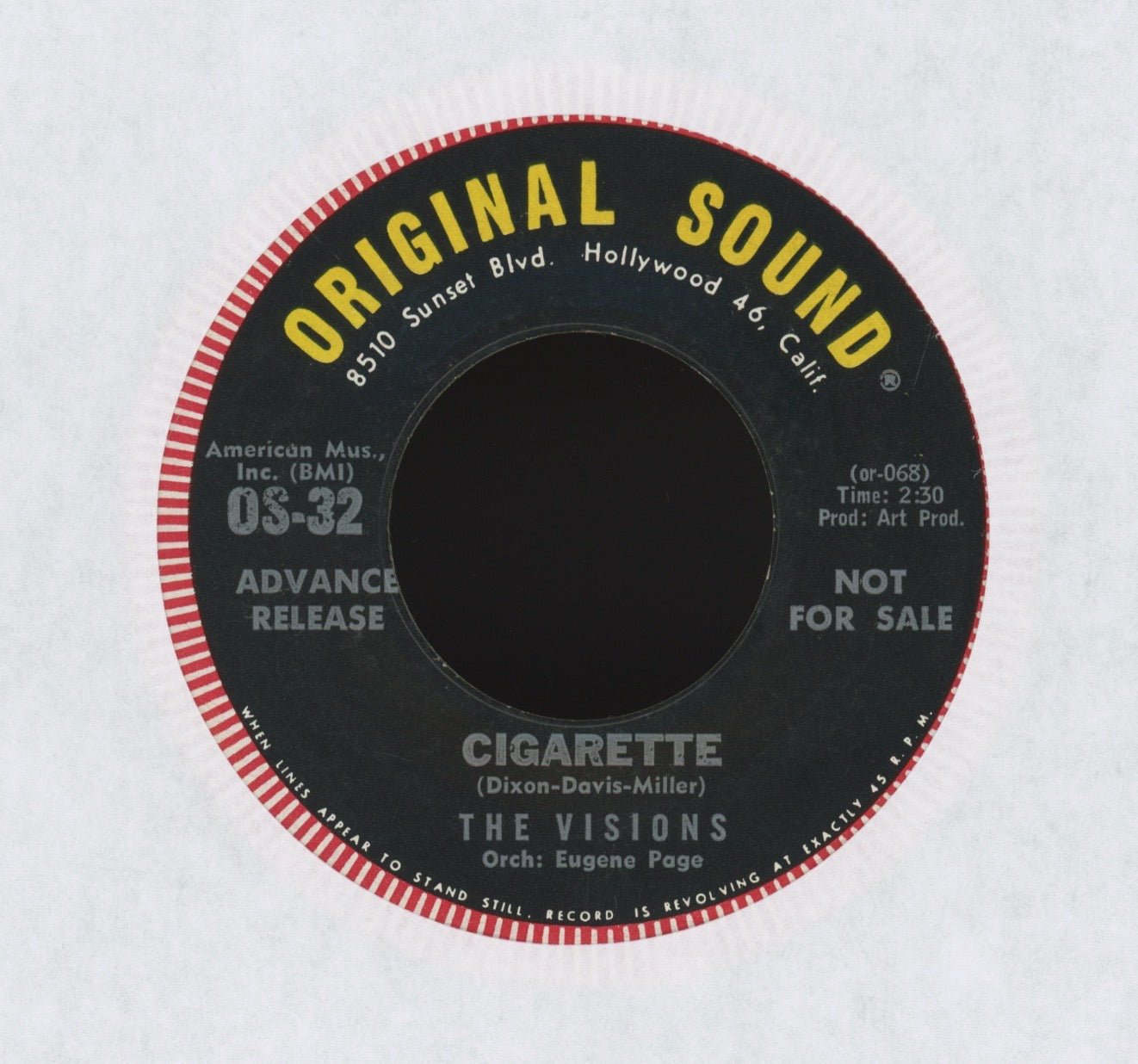 The Visions - Cigarette on Original Sound Promo R&B Doo Wop 45