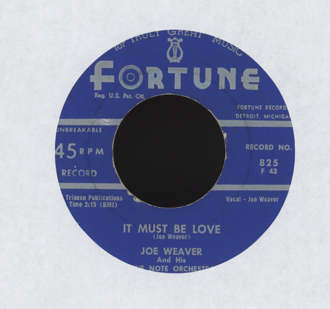 Joe Weaver & The Don Juans - Baby, I Love You So on Fortune R&B Doo Wop 45