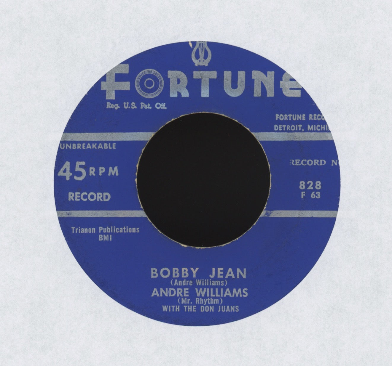 Andre Williams - Bobby Jean on Fortune R&B Rocker 45