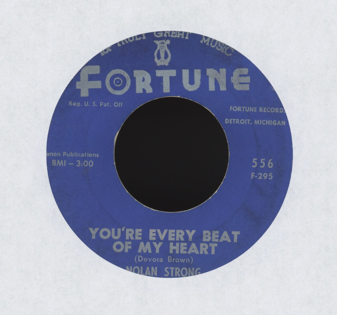 Nolan Strong - (Yeah Baby) It's Because Of You on Fortune R&B Doo Wop 45