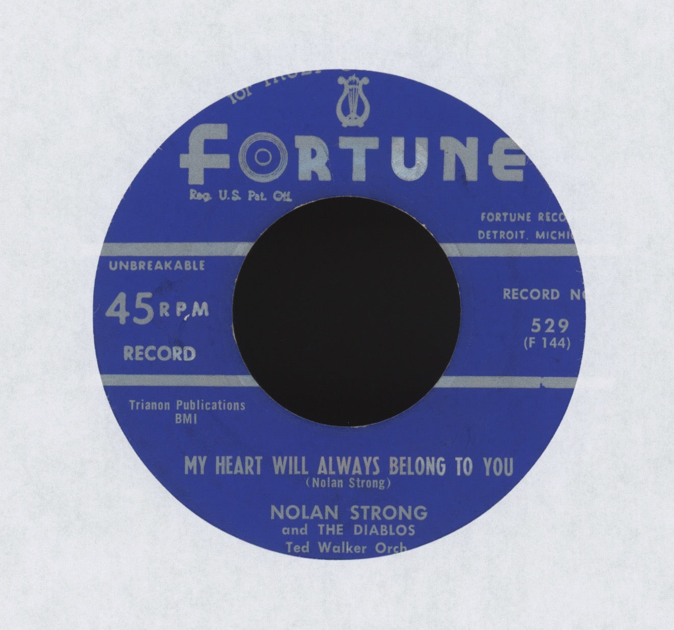Nolan Strong & The Diablos - My Heart Will Always Belong To You on Fortune R&B Doo Wop Rocker 45