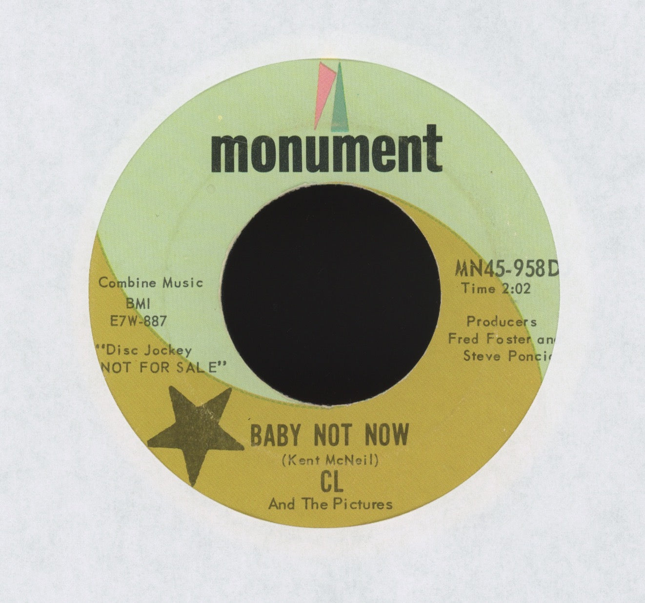 C. L. & The Pictures - Baby Not Now on Monument Promo Northern Soul 45
