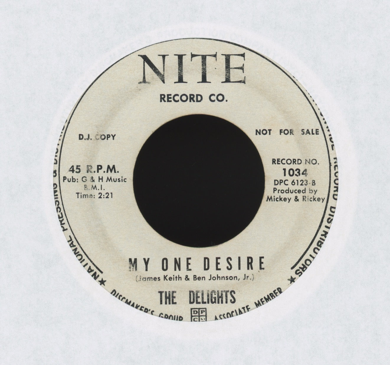 The Delights - My One Desire on Nite Promo R&B Doo Wop 45