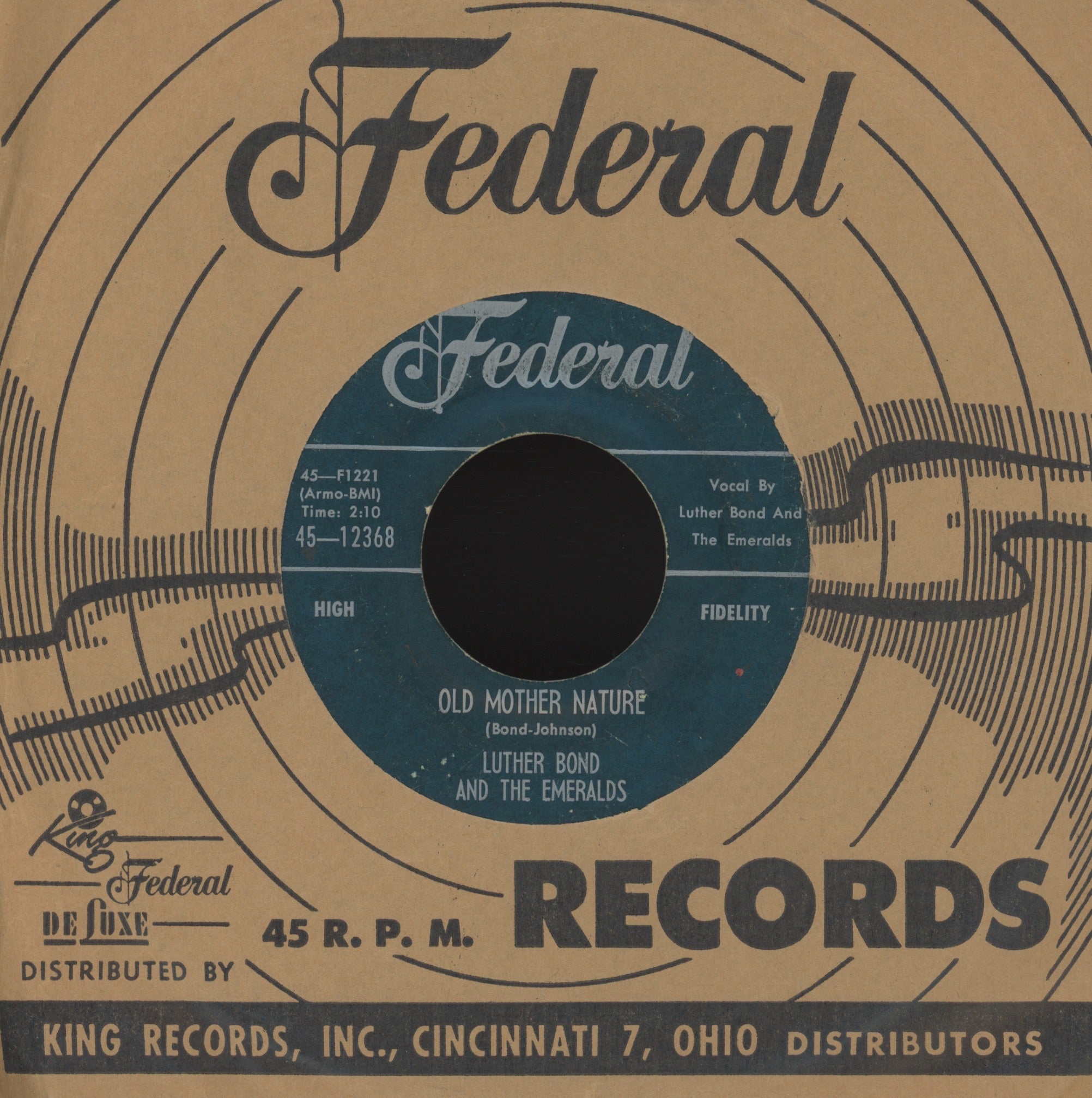 Luther Bond And The Emeralds - Six Foot Hole on Federal R&B