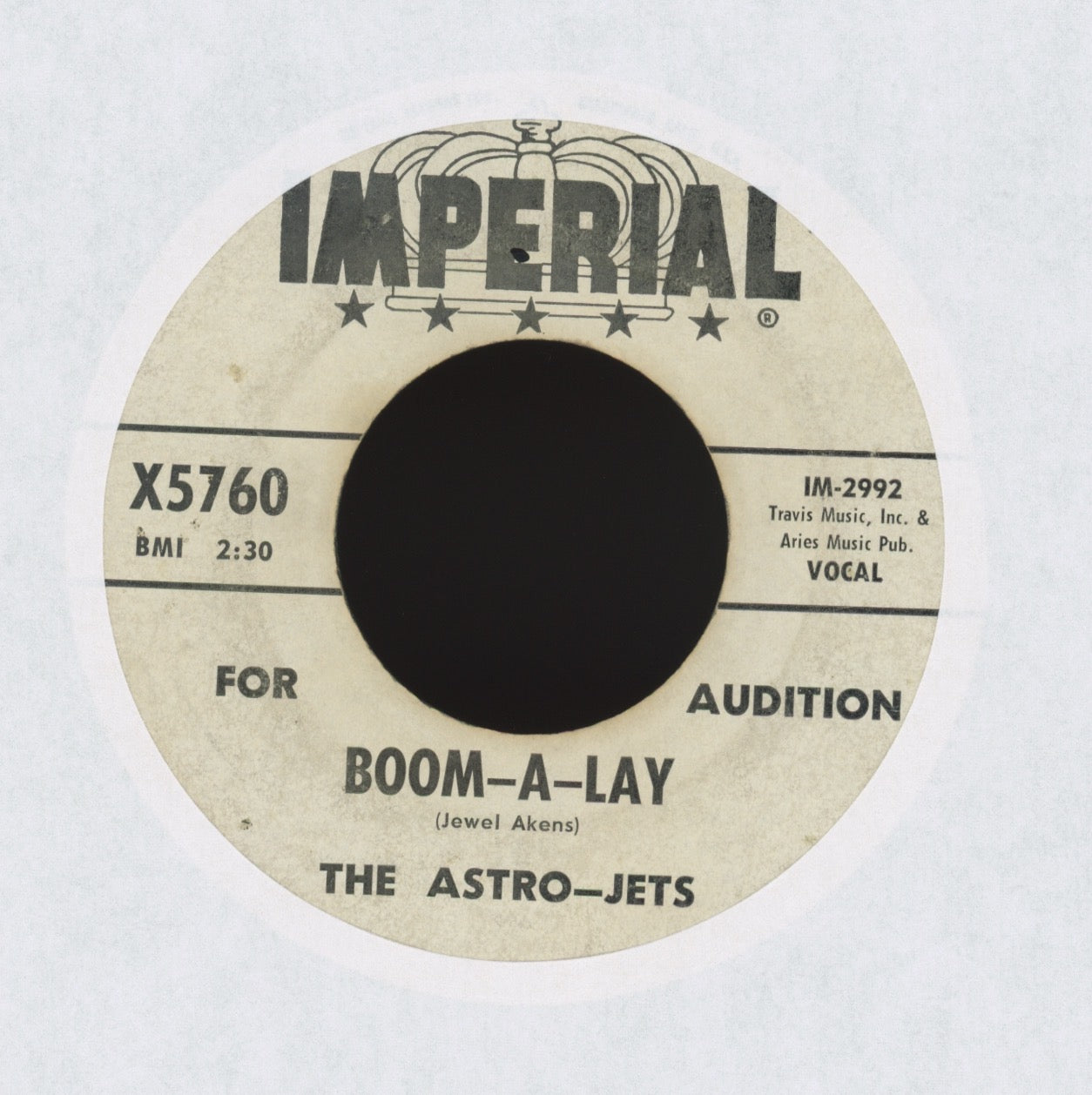 The Astro-Jets - Boom-A-Lay on Imperial Promo R&B Doo Wop 45