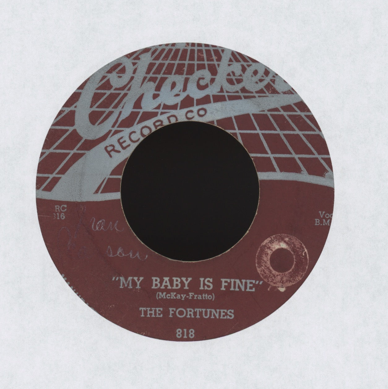 The Fortunes - My Baby Is Fine on Checker R&B Doo Wop 45