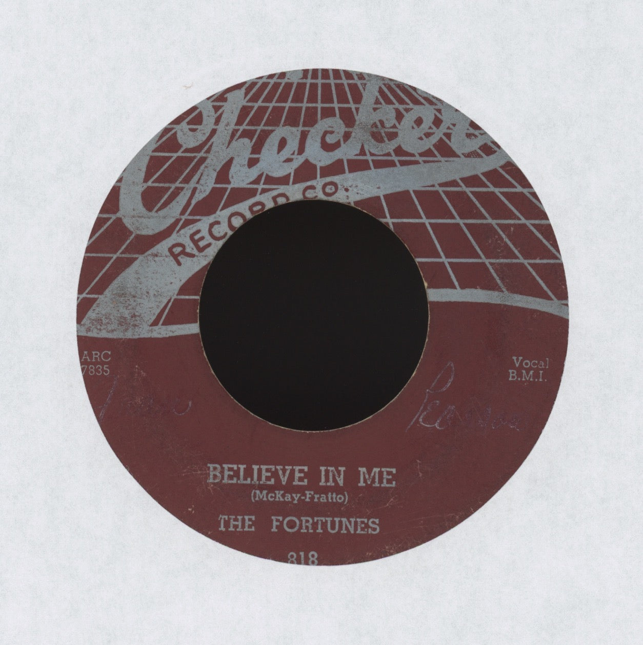 The Fortunes - My Baby Is Fine on Checker R&B Doo Wop 45