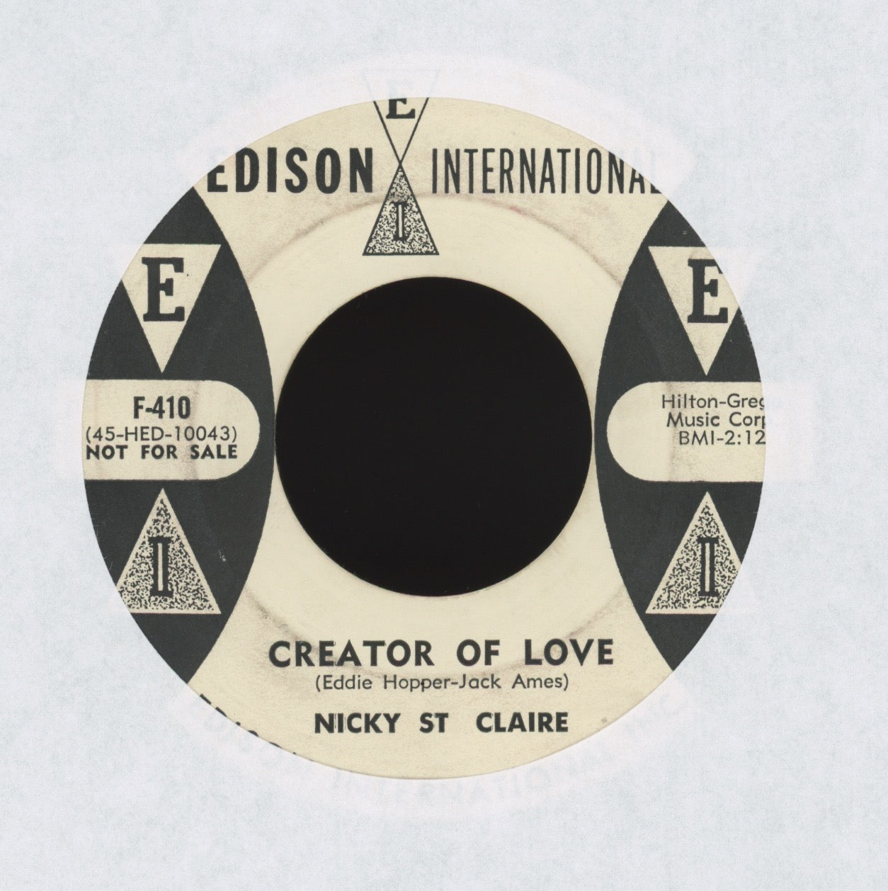 Nicky St. Claire - Creator Of Love on Edison International Promo R&B Doo Wop 45