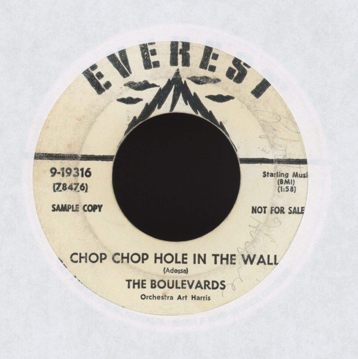 The Boulevards - Chop Chop Hole In The Wall on Everest Promo R&B Doo Wop Rocker 45