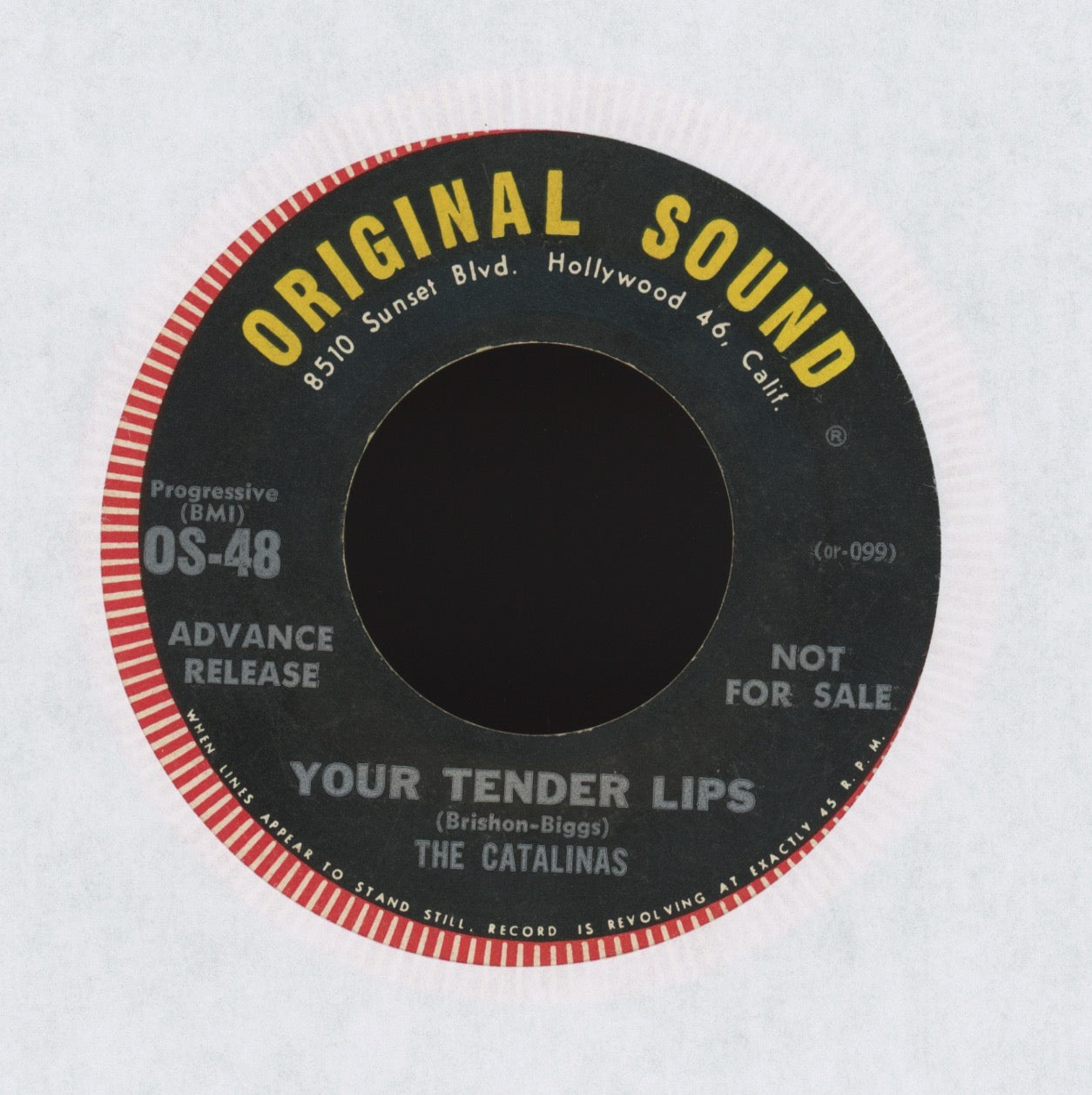 The Catalinas - Your Tender Lips on Original Sound Promo R&B Doo Wop 45