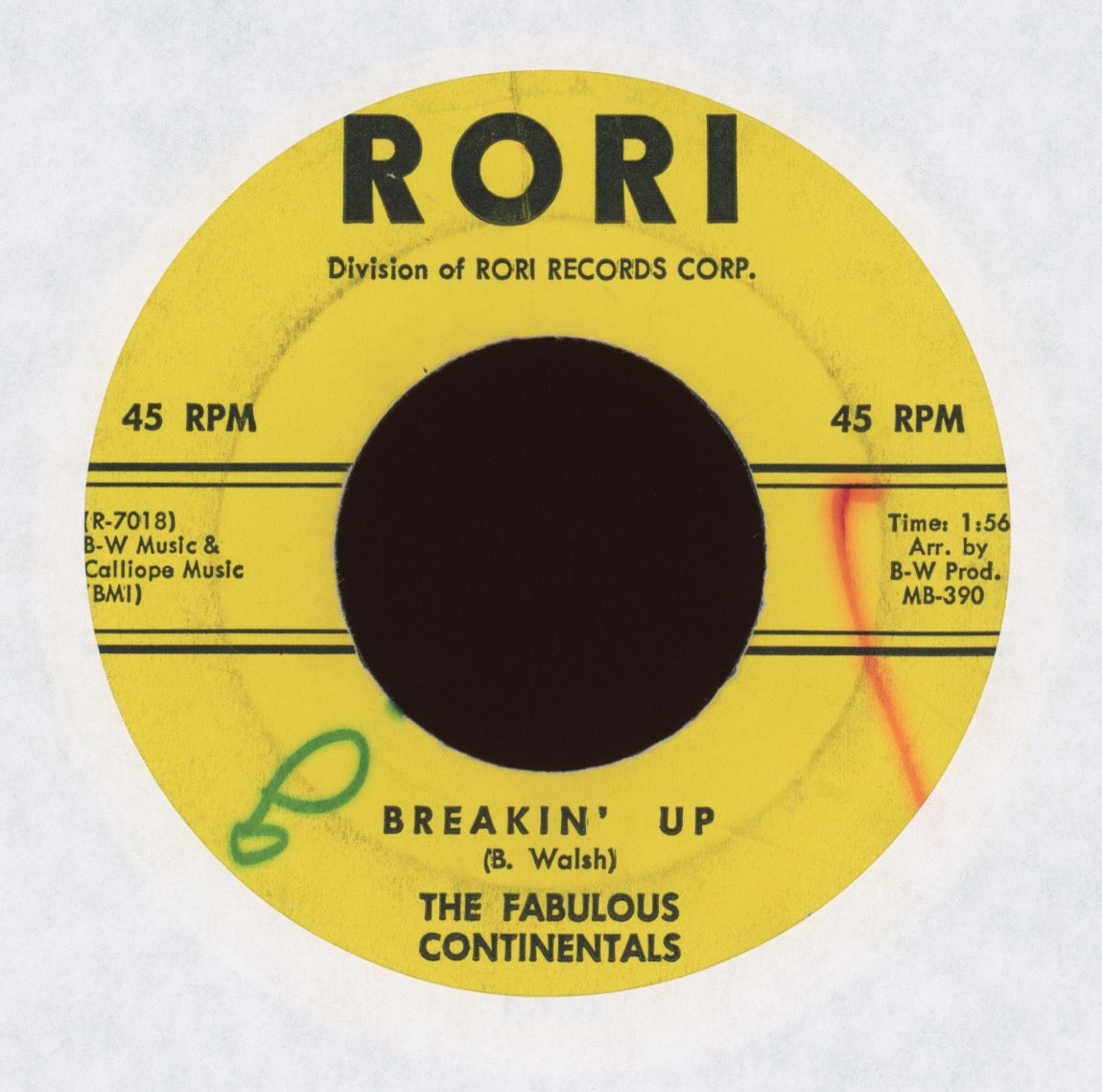 Fabulous Continentals - Breakin' Up on Rori