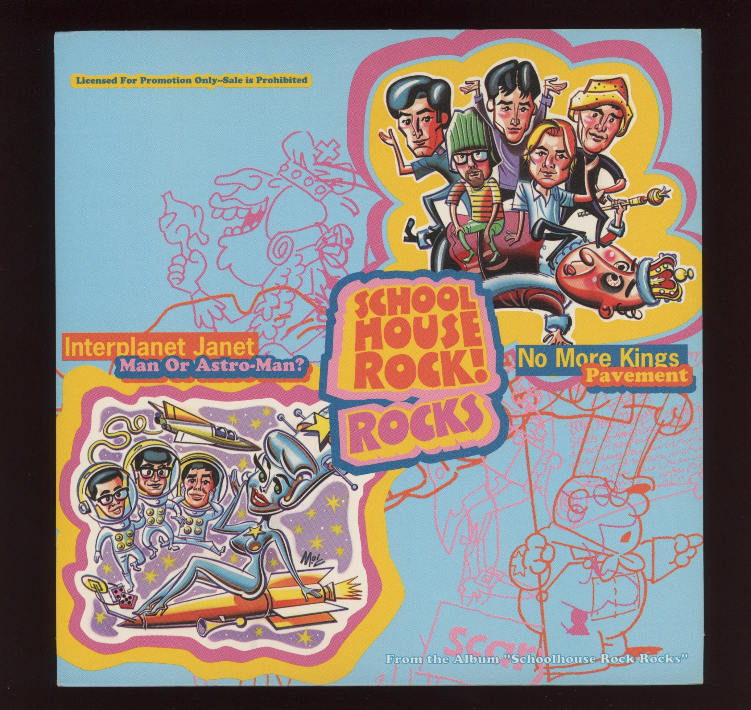 Pavement / Man or Asto-Man - School House Rock! Rocks on Lava Orange Promo 45 With Picture Sleeve