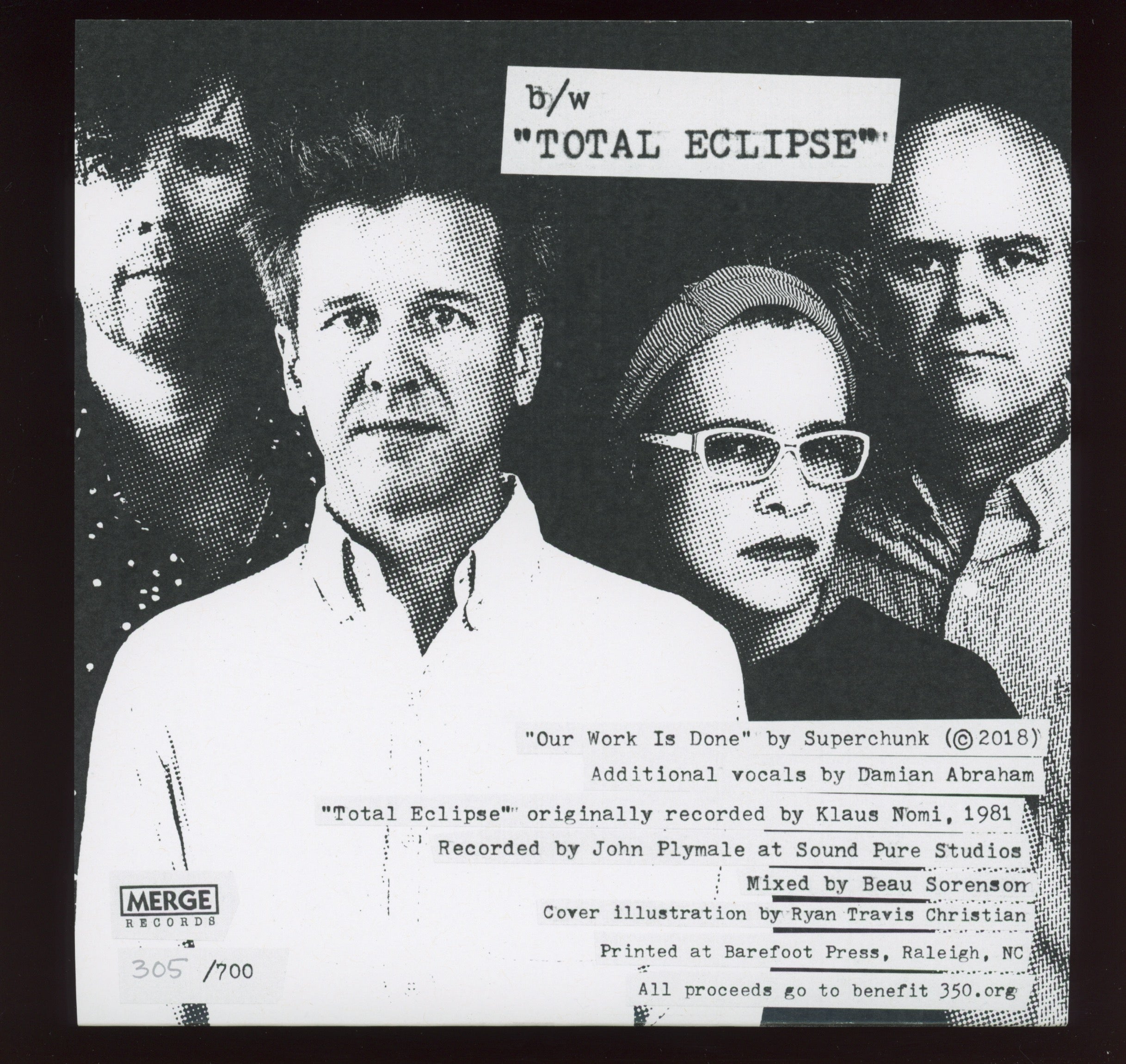 Superchunk - Our Work Is Done b/w Total Eclipse on Merge Ltd Numbered Mint Green Marble Signed