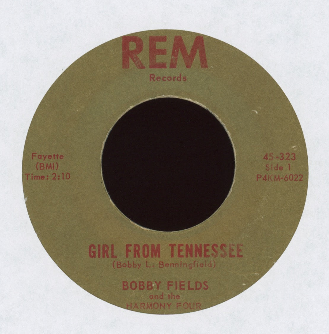 Bobby Fields And The Harmony Four - Girl From Tennessee on REM