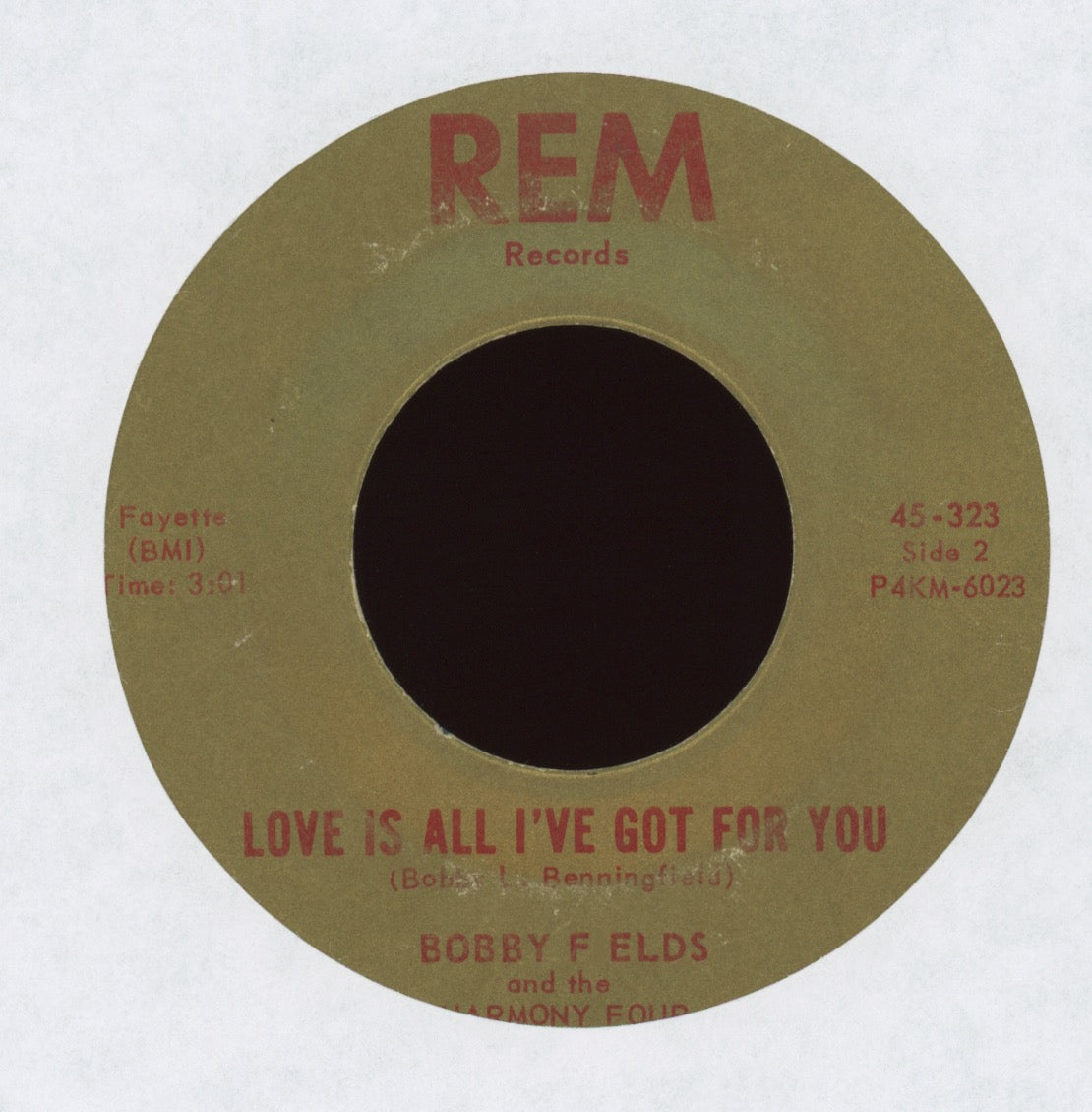 Bobby Fields And The Harmony Four - Girl From Tennessee on REM