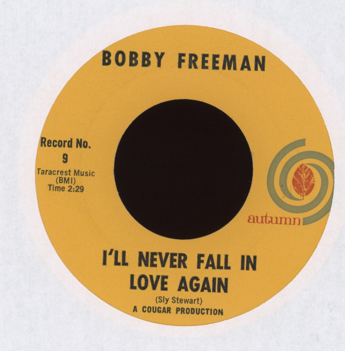 Bobby Freeman - I'll Never Fall In Love Again on Autumn