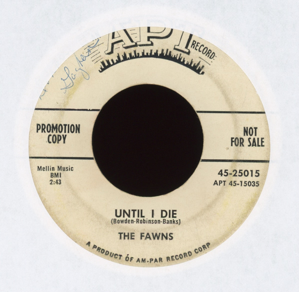 The Fawns - Until I Die on APT Promo R&B Doo Wop Girl Group 45