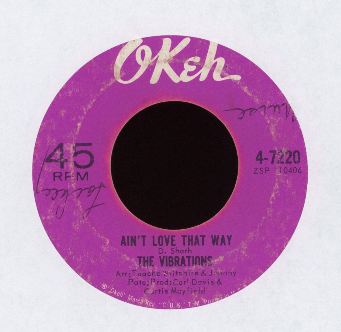 The Vibrations - Ain't Love That Way on Okeh Northern Soul 45