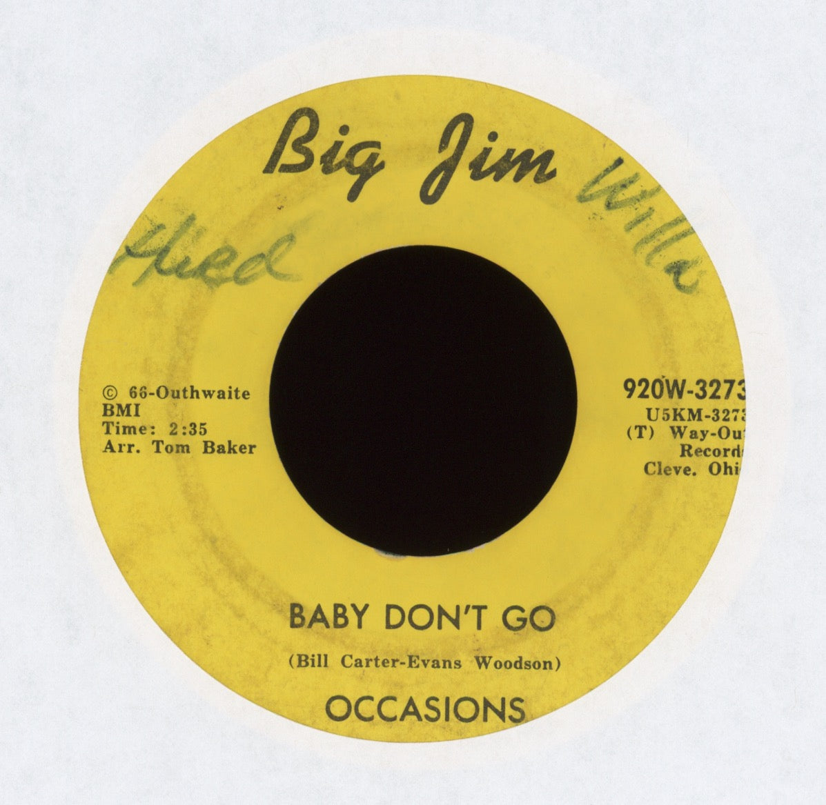 Occasions - Baby Don't Go on Big Jim Sweet Soul 45