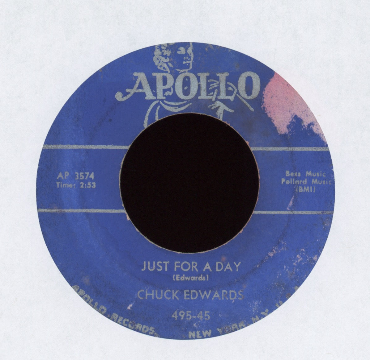 Chuck Edwards - Just For A Day on Apollo R&B 45