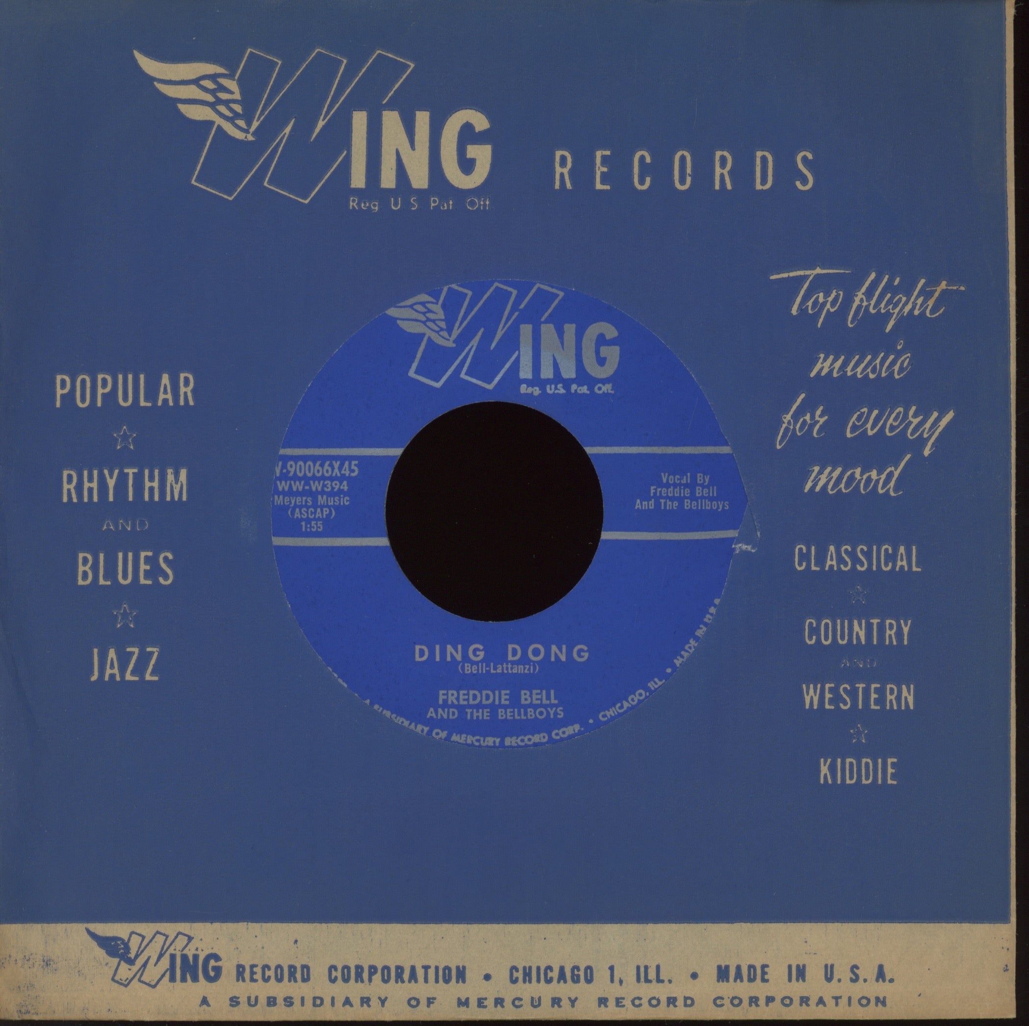 Freddie Bell & The Bell Boys - Ding Dong on Wing Rockabilly 45