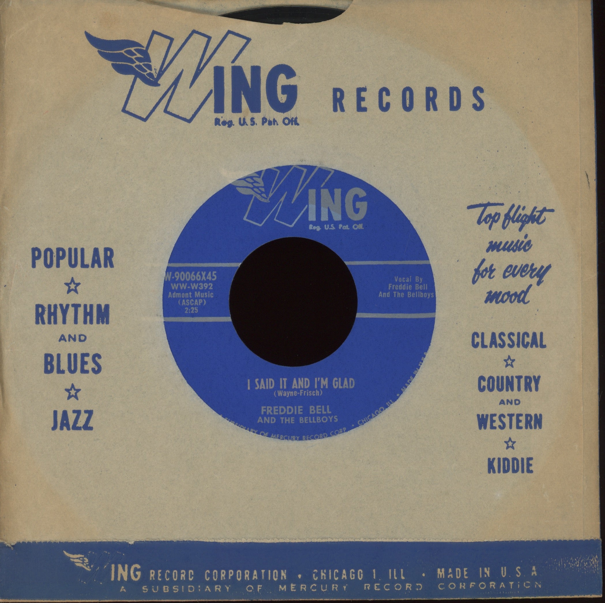 Freddie Bell & The Bell Boys - Ding Dong on Wing Rockabilly 45