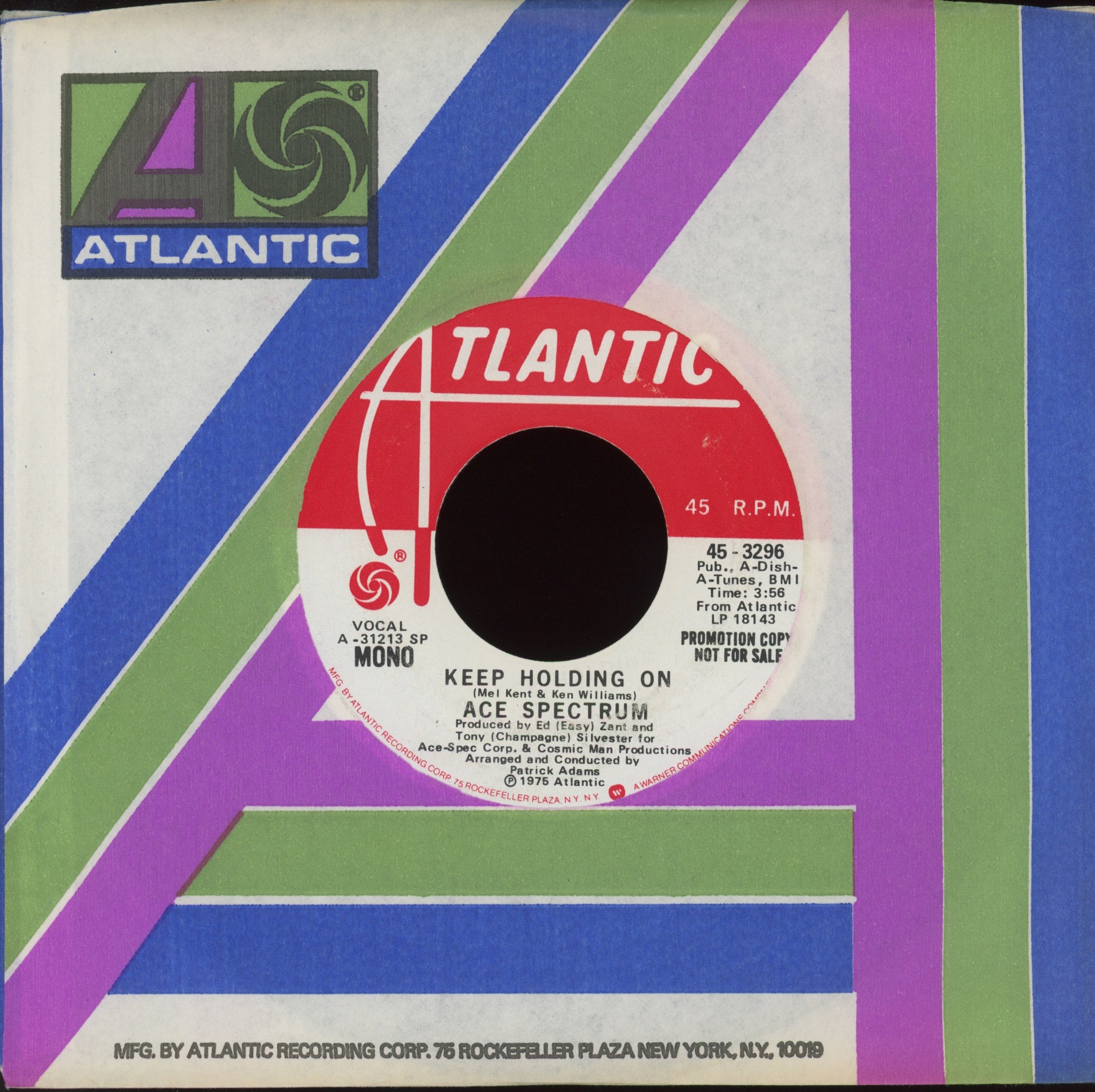 Ace Spectrum - Keep Holding On on Atlantic Promo 70's Soul 45