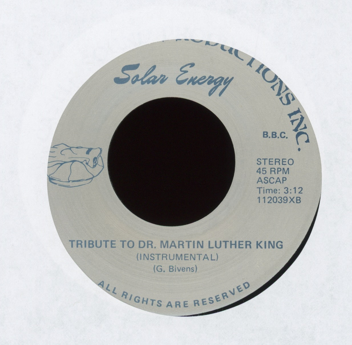 Solar Energy - Tribute to Martin Luther King on Castle Sound Modern Sweet Soul 45 With Pic Sleeve